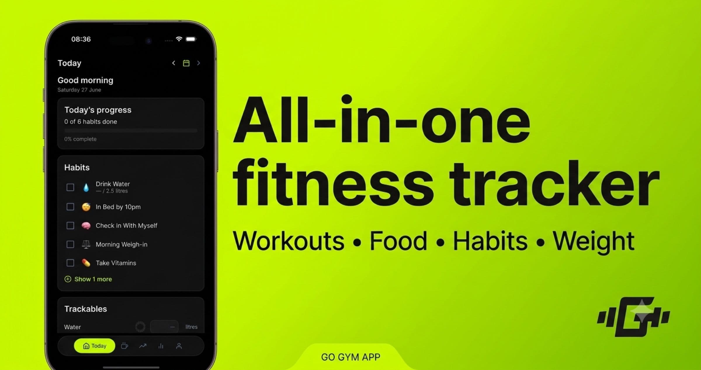 Go Gym app marketing site homepage